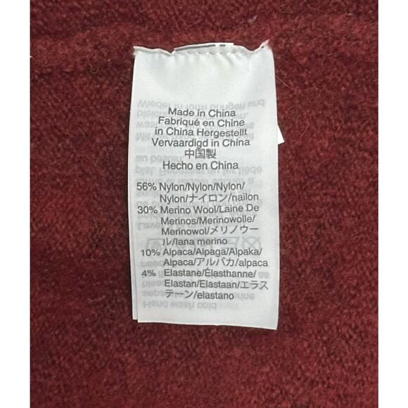 MADEWELL Merino Wool Alpaca Kent Cardigan Sweater Duster Cozy Lagenlook Red - Picture 11 of 13